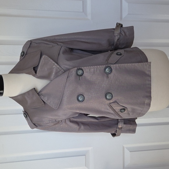 Alfani Jackets & Blazers - ALFANI METALLIC PEA COAT DOUBLE BREASTED BELT BUCKLE WRIST MILITARY STYLE MEDIUM